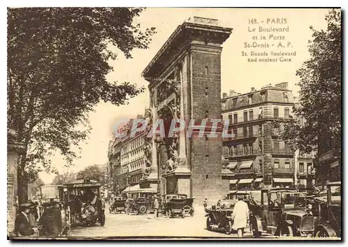 Cartes postales Paris Le Boulevard et la Porte St Denis