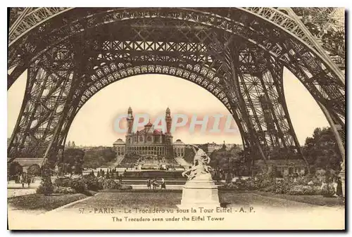 Ansichtskarte AK Paris Le Trocadero vu sous la Tour Eiffel