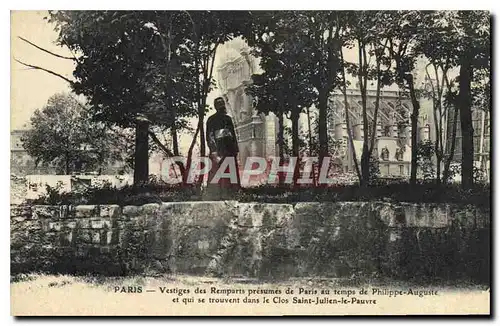 Ansichtskarte AK Paris Vestiges des Remparts presumes de Paris au temps de Philippe Auguste ei qui trouvent dans