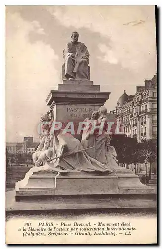 Ansichtskarte AK Paris Place Breteuil Monument eleve a la Memoire de Pasteur par souscription Internationale