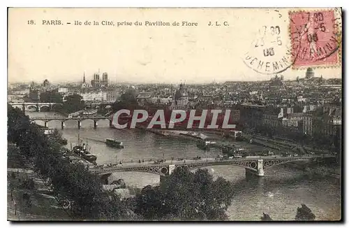 Cartes postales Paris Ile de la Cite prise du Pavillon de Flore