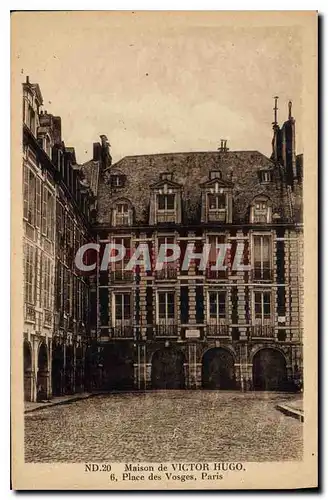 Cartes postales Maison de Victor Hugo Place des Vosges Paris