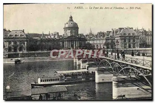 Ansichtskarte AK Paris Le Pont des Arts et l'Institut Bateau