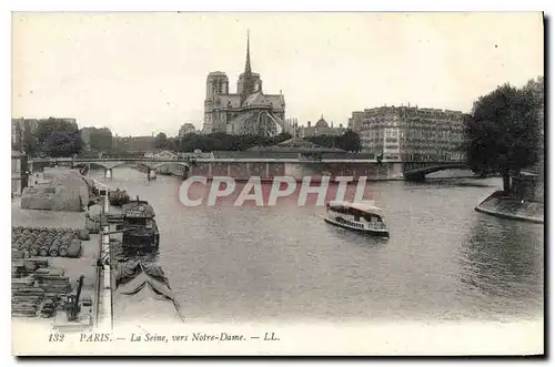 Ansichtskarte AK Paris La Seine vers Notre Dame