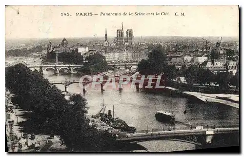 Ansichtskarte AK Paris Panorama de la Seine vers la Cite