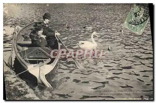 Cartes postales Paris Bois de Boulogne Le Lac Bateau Cygne