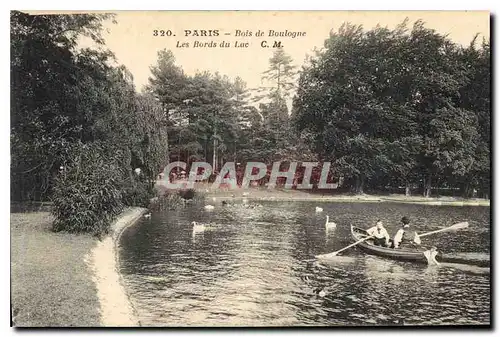 Cartes postales Paris Bois de Boulogne Les Bords du Lac