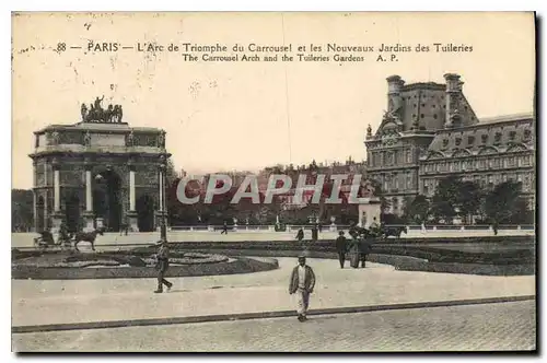 Ansichtskarte AK Paris l'Arc de Triomphe du carrousel et les Nouveaux Jardin des Tuileries