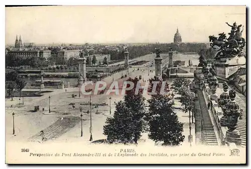 Ansichtskarte AK Paris Perspective du Pont Alexandre II et de l'Esplanade des Invalides vie prise du Grand Palais