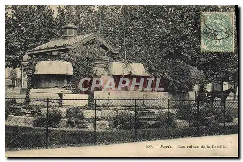 Cartes postales Paris Les ruines de la Bastille