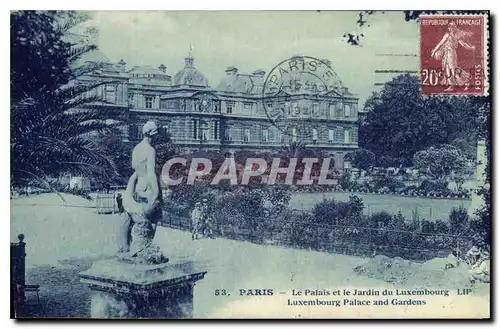 Ansichtskarte AK Paris Le Palais et le Jardin du Luxembourg