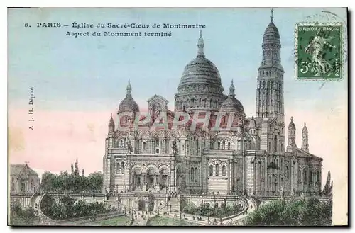 Cartes postales Paris Eglise du Sacre Coeur de Montmertre aspect du Monument termine