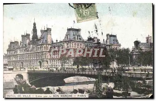 Cartes postales Hotel de Ville Edite par le Bon Marche Paris