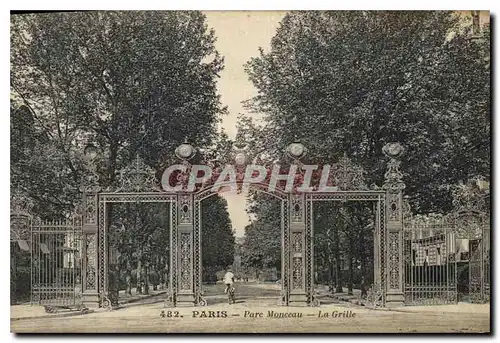 Cartes postales Paris Parc Monceau la Grille