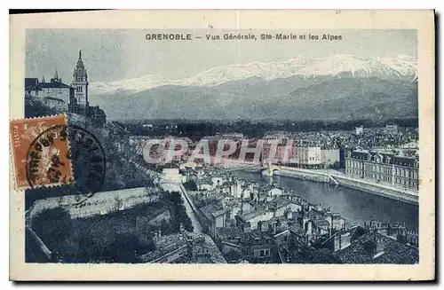 Cartes postales Grenoble Vue generale Ste Marie et les Alpes