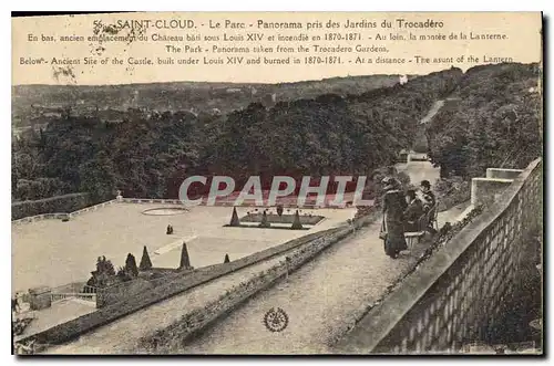 Cartes postales Saint Cloud Le Parc Panorama pris des Jardins du Trocadero
