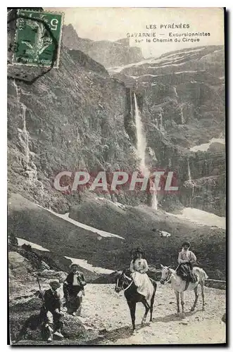Ansichtskarte AK Les Pyrenees Gavarnie Excursionnistes sur le Chemin du Cirque