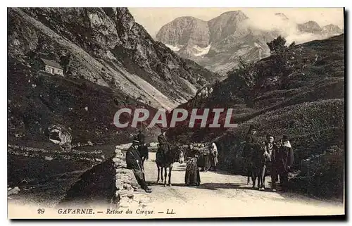 Cartes postales Gavarnie Retour du Cirque Ane Mule