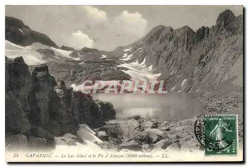 Cartes postales Gavarnie Le Lac Glace et le Pic d'Astazou