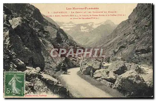 Cartes postales Les Hautes Pyrenees Gavarnie Le Chaos et les Sommets du Cirque