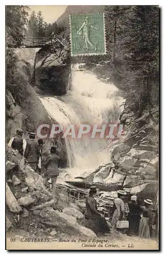 Cartes postales Cauterets Route du Pont d'Espagne Cascade du Cerisey