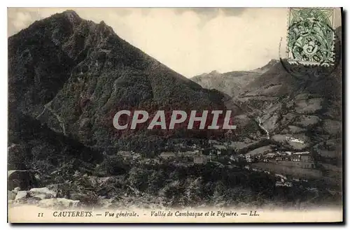 Cartes postales Cauterets Vue generale Vallee de Cambasque et le Peguere