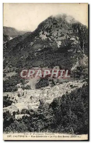 Ansichtskarte AK Cauterets Vue Generale Le Pic des Bains