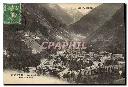 Ansichtskarte AK Les Pyrenees Cauterets Vue generale Mamelon Vert