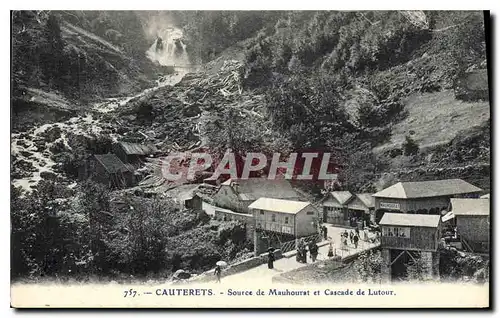 Cartes postales Cauterets Source de Mauhourat et Cascade de Lutour