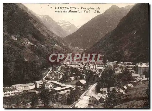 Cartes postales Cauterets Vue generale prise du Mamelon Vert