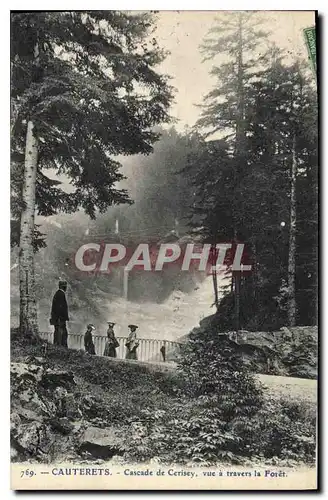 Cartes postales Cauterets Cascade de Cerisey vue a Travers la Foret