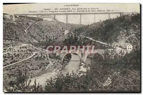 Cartes postales L'Auvergne Cantal Garabit Vue generale du Viaduc