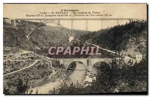 Cartes postales L'Auvergne Cantal Garabit Vue generale du Viaduc