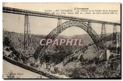 Cartes postales L'Auvergne Cantal Garabit Le Viaduc et la Vallee de la Truyere