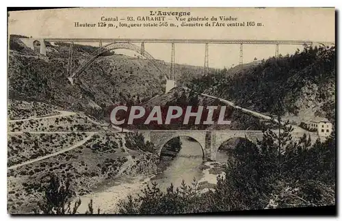 Cartes postales L'Auvergne Cantal Garabit Vue generale du Viaduc