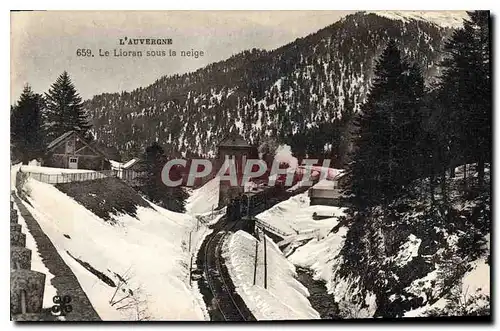 Cartes postales L'Auvergne Le Lioran sous la neige Train a vapeur