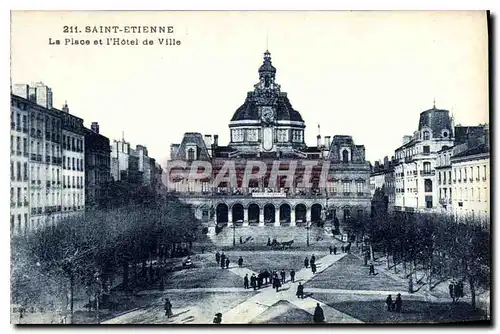 Cartes postales Saint Etienne La Place et l'Hotel de Ville