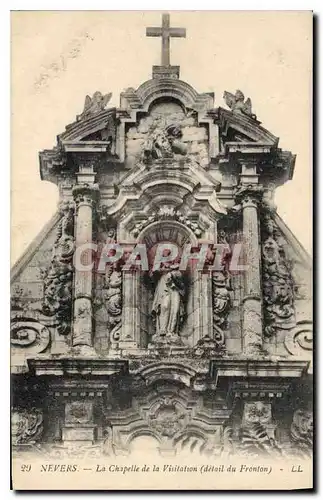 Cartes postales Nevers La Chapelle de la Visitation detail du Fronton