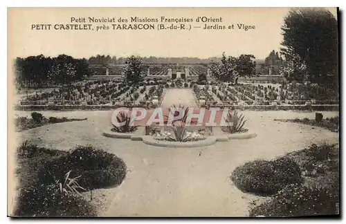 Cartes postales Petit Noviciat des Missions Francaises d'Orient Petit Castelet pres Tarascon B du R Jardins et V