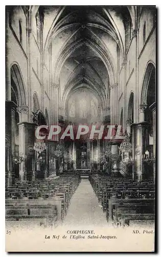 Ansichtskarte AK Compiegne La Nef de l'Eglise Saint Jacques