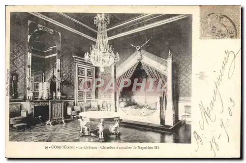 Ansichtskarte AK Compiegne Le Chateau Chambre a Coucher de Napoleon III