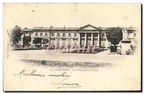 Cartes postales Compiegne Le Chateau vue du Parc