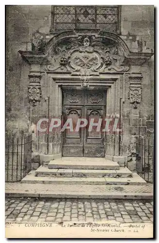 Cartes postales Compiegne Le Portail de l'Eglise St Nicolas