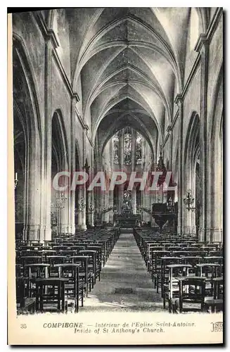 Cartes postales Compiegne Interieur de l'Eglise Saint Antoine