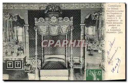 Cartes postales Compiegne Le Chateau Chambre a Coucher de l'Imperatrice Eugenie