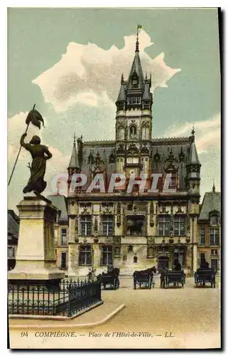 Cartes postales Compiegne Place de l'Hotel de Ville