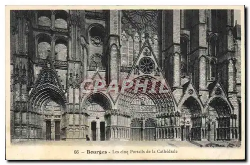 Ansichtskarte AK Bourges Les Cinq Portails de la Cathedrale