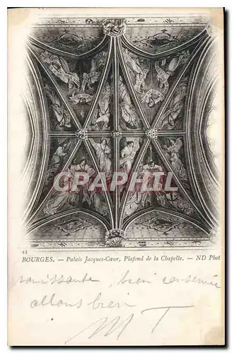 Cartes postales Bourges Palais Jacques Coeur Plafond de la Chapelle