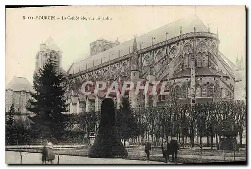 Ansichtskarte AK Bourges La Cathedrale vue du jardin