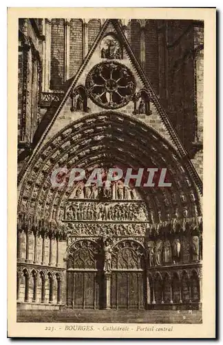 Cartes postales Bourges Cathedrale Portail Central